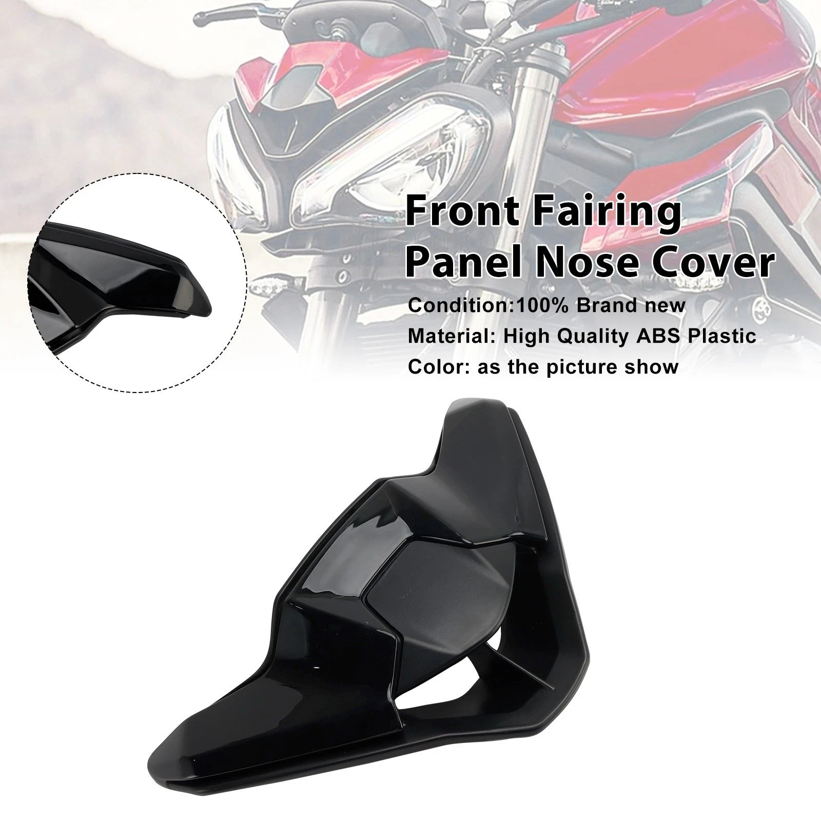Front Fairing Panel Nose Cover for Street Triple 765 R/RS (2023–2025) Black