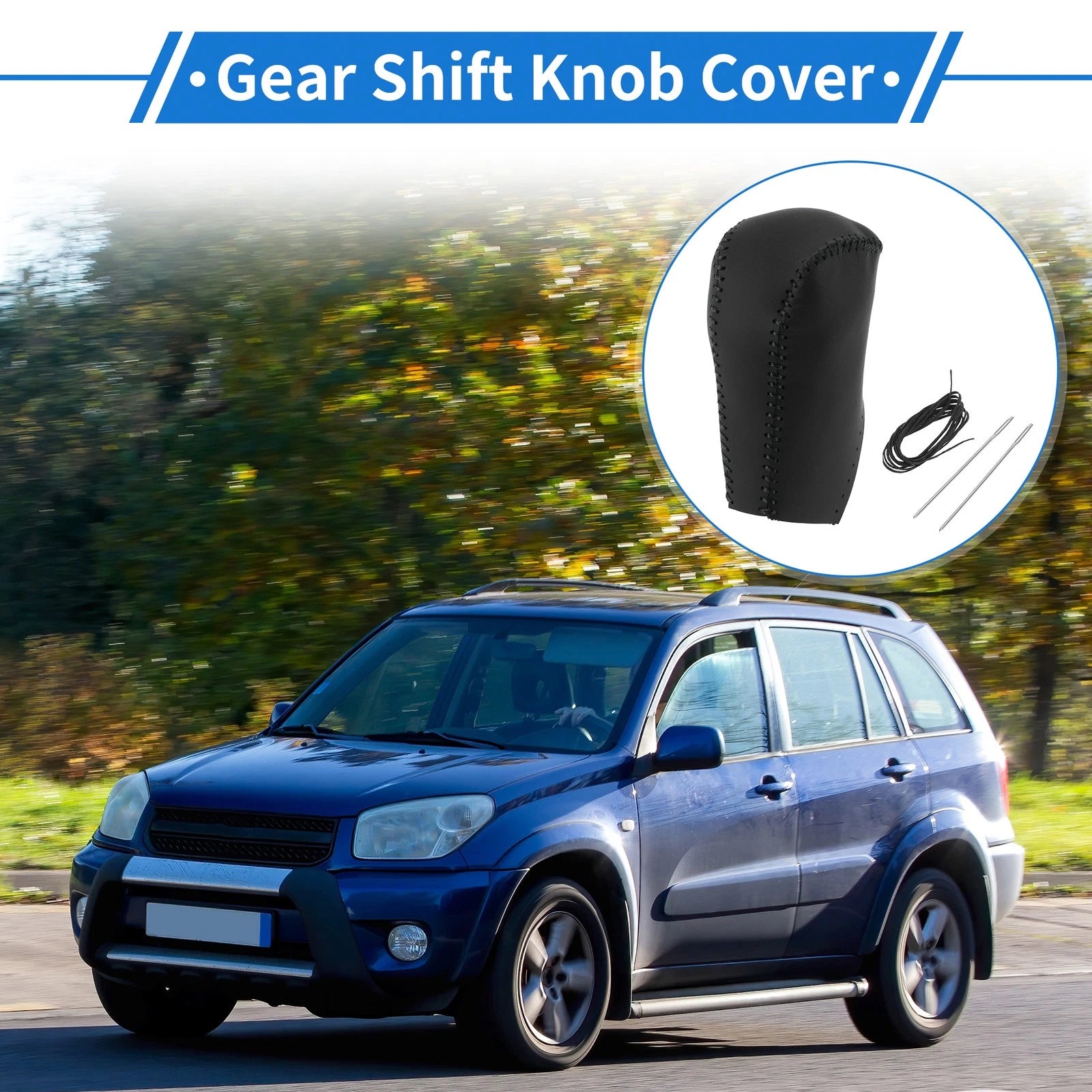 Gear Shift Knob Cover Replacement for Toyota RAV4 (2013–2016) Faux Leather