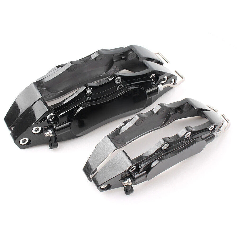 Set of 4 3D Metal Brake Caliper Covers Universal Front & Rear Black