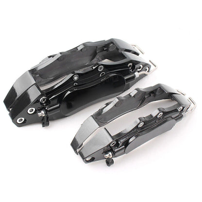 Set of 4 3D Metal Brake Caliper Covers Universal Front & Rear Black