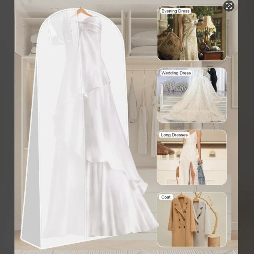 2X Breathable Garment Bags for Long Gown Outerwear with Smooth Zipper