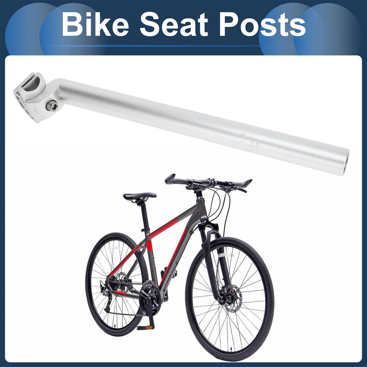 Adjustable Bike Seat Post 27.2mm x 350mm Aluminum Alloy
