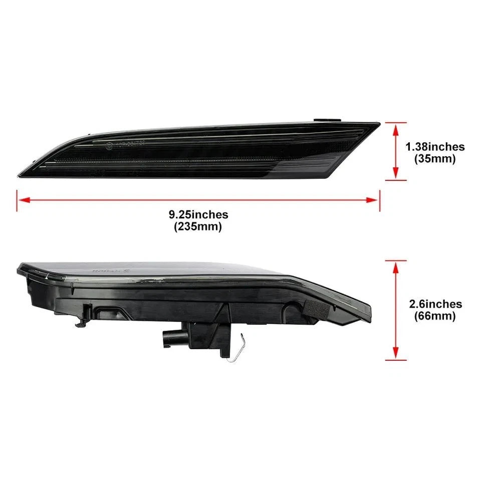 2X Smoked Amber Bumper Side Marker Turn Signal Lights for Porsche 911 (2019–Present)