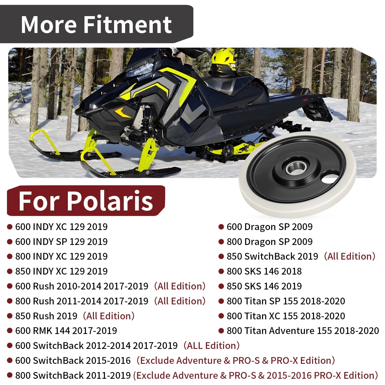 Plain Wheel Assembly for Polaris SwitchBack 850 800 600 (2016–2020)