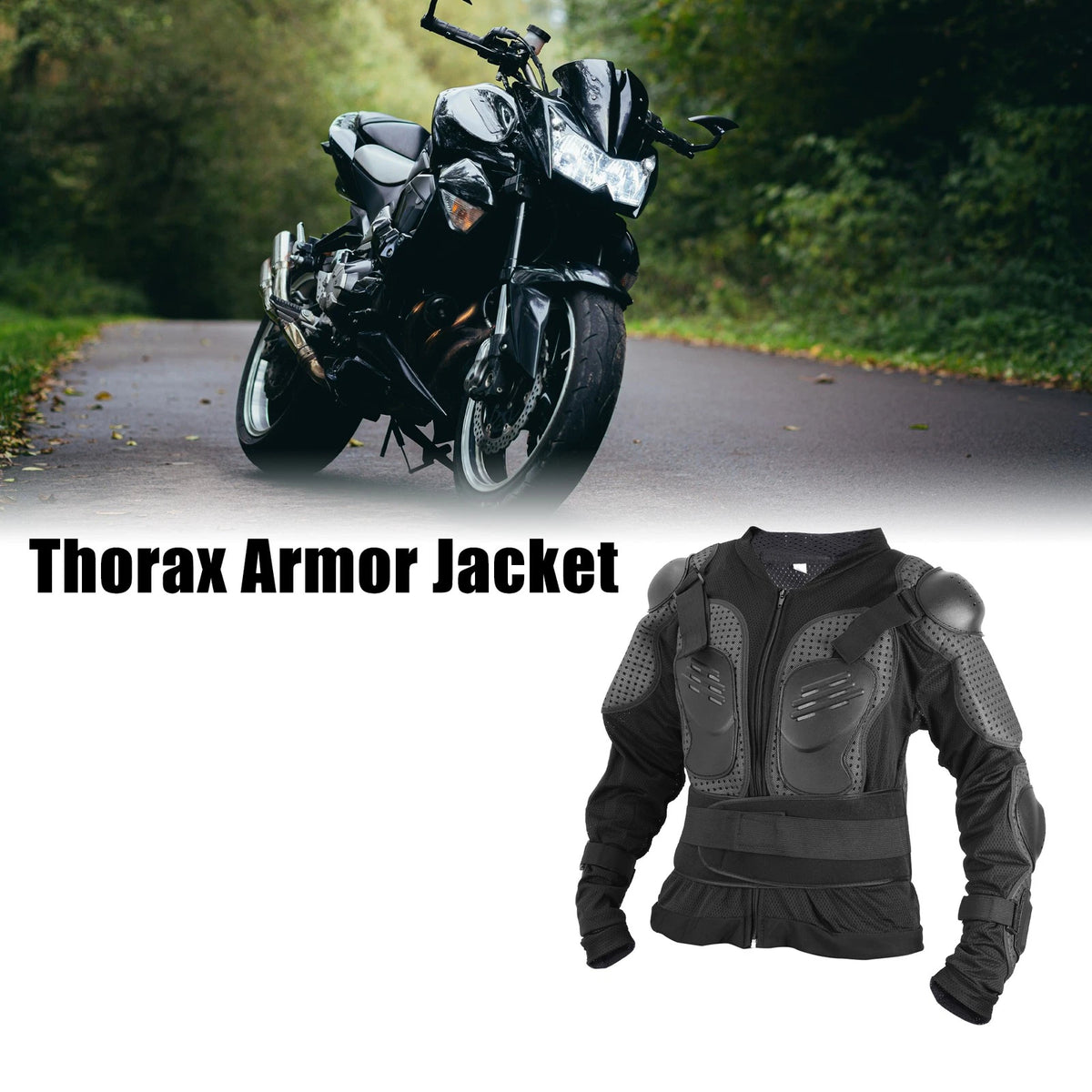 Riding Protective Shirt for Dirt Bike Motorcycle Off-Road Cycling (Black)