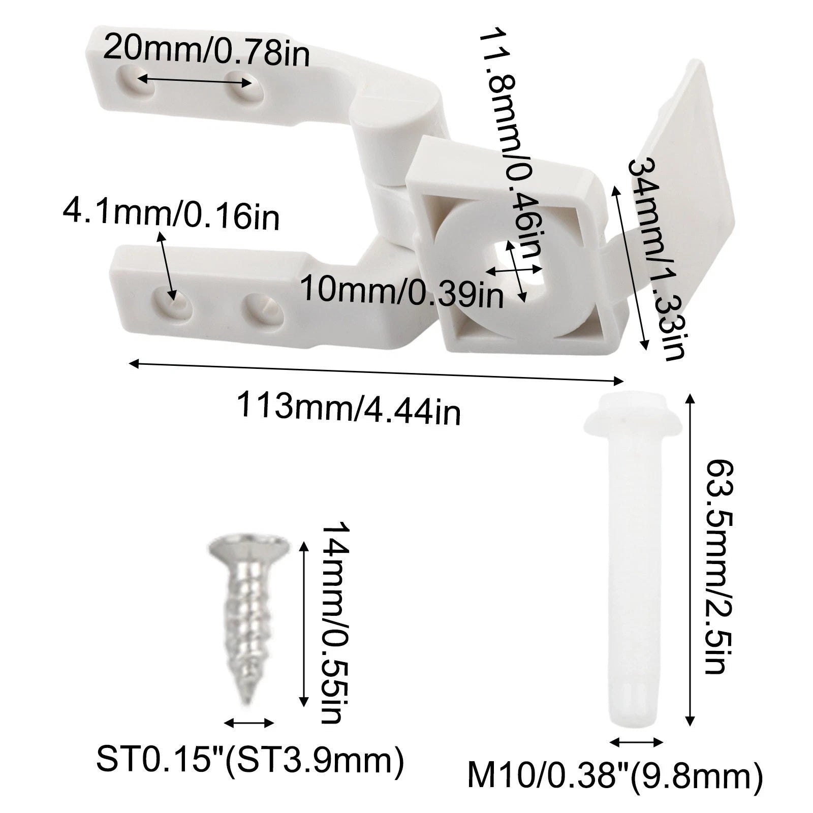 Toilet Hinge Kit for - Plastic Construction, Tools Included