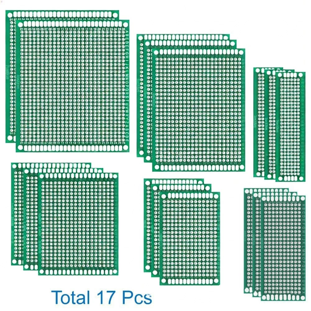 17PCS Double Sided PCB Board Kit for Printed Circuit Prototyping