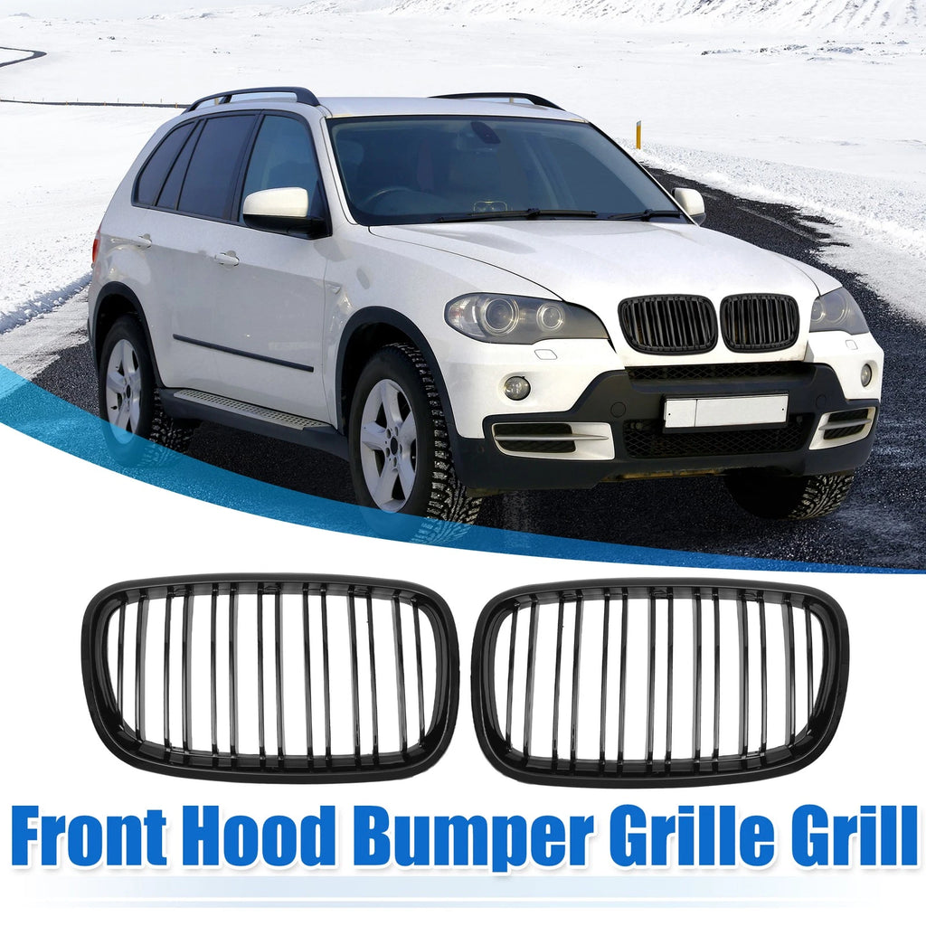 Hood Bumper Grille Pair Front for BMW X5 X6 E70 (2007–2013) Double Slat