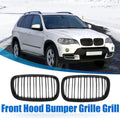 Hood Bumper Grille Pair Front for BMW X5 X6 E70 (2007–2013) Double Slat