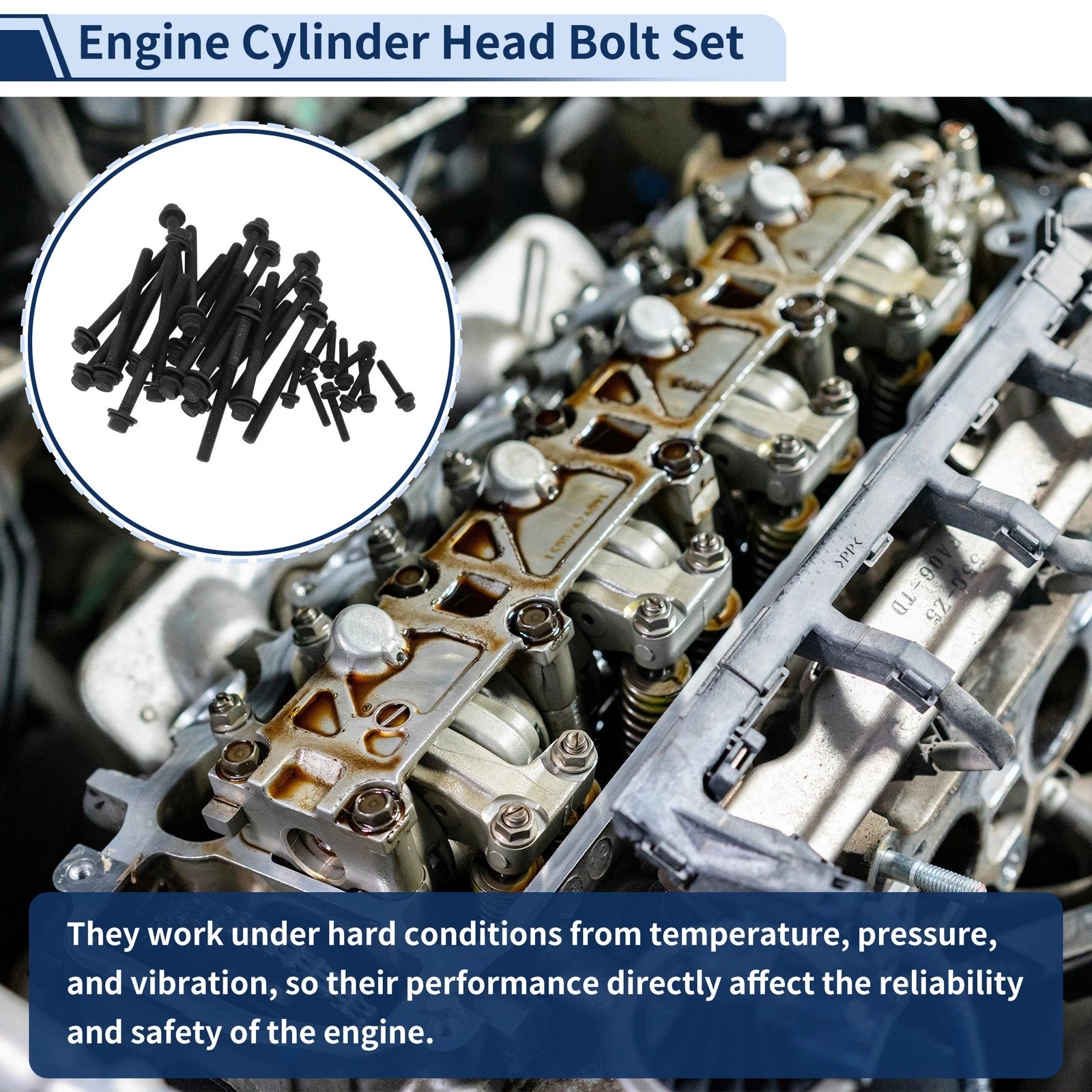 Engine Cylinder Head Bolt Set for Dodge Challenger 6.2L V8 (2015–2020)