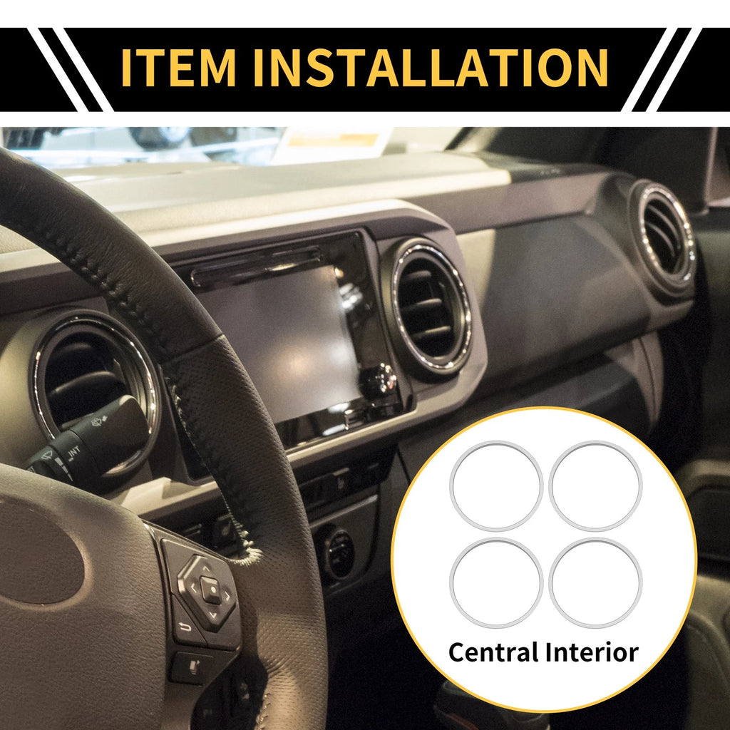 AC Vent Dashboard Decoration Rings 1 Set for Toyota Tacoma (2016–2023)