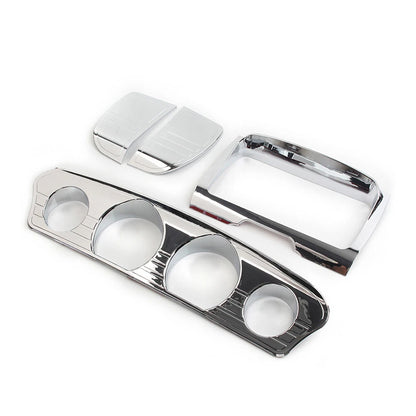 Chrome Tri Line Gauge Stereo Accent Trim Covers for Harley Electra Glide (2014–2023)