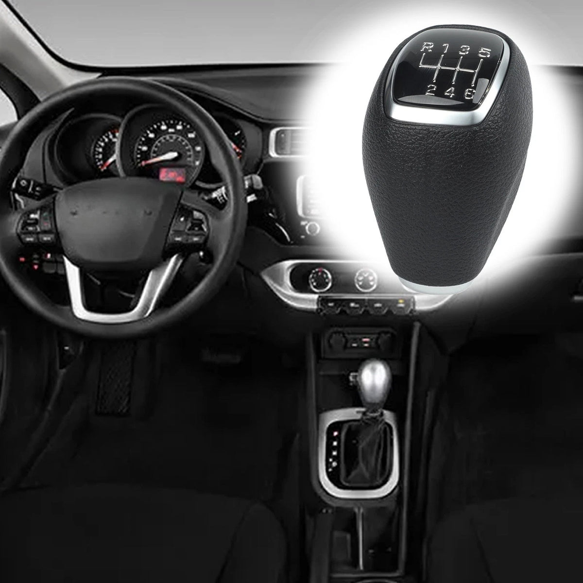 Gear Lever Knob for Car Interior Upgrade (Easy Installation, Plastic)