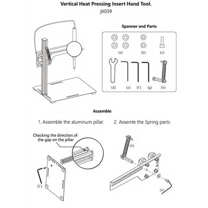 Vertical Heat Press Machine for Manual Hot Nut Insertion