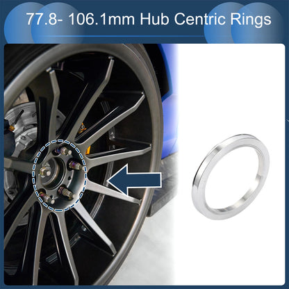 Set of 4 Hub Centric Rings for Universal Fit (106.1mm OD, 77.8mm ID)
