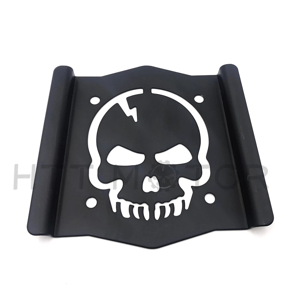 Skull Backrest Sissy Bar Plate for Universal Fit (Matt Black)