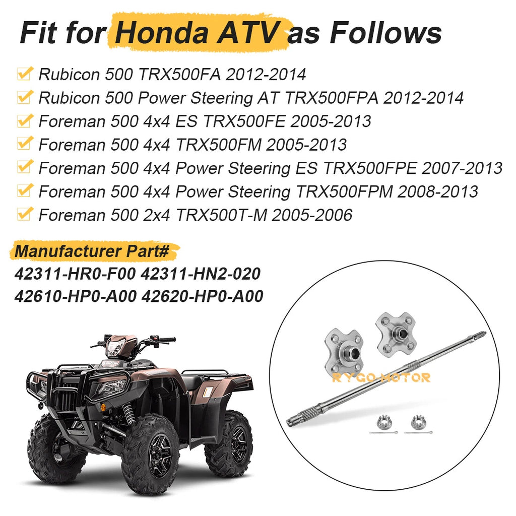 Rear Axle Shaft & Hubs for Honda Foreman 500 TRX500FM (2005–2013) 42311-HR0-F00