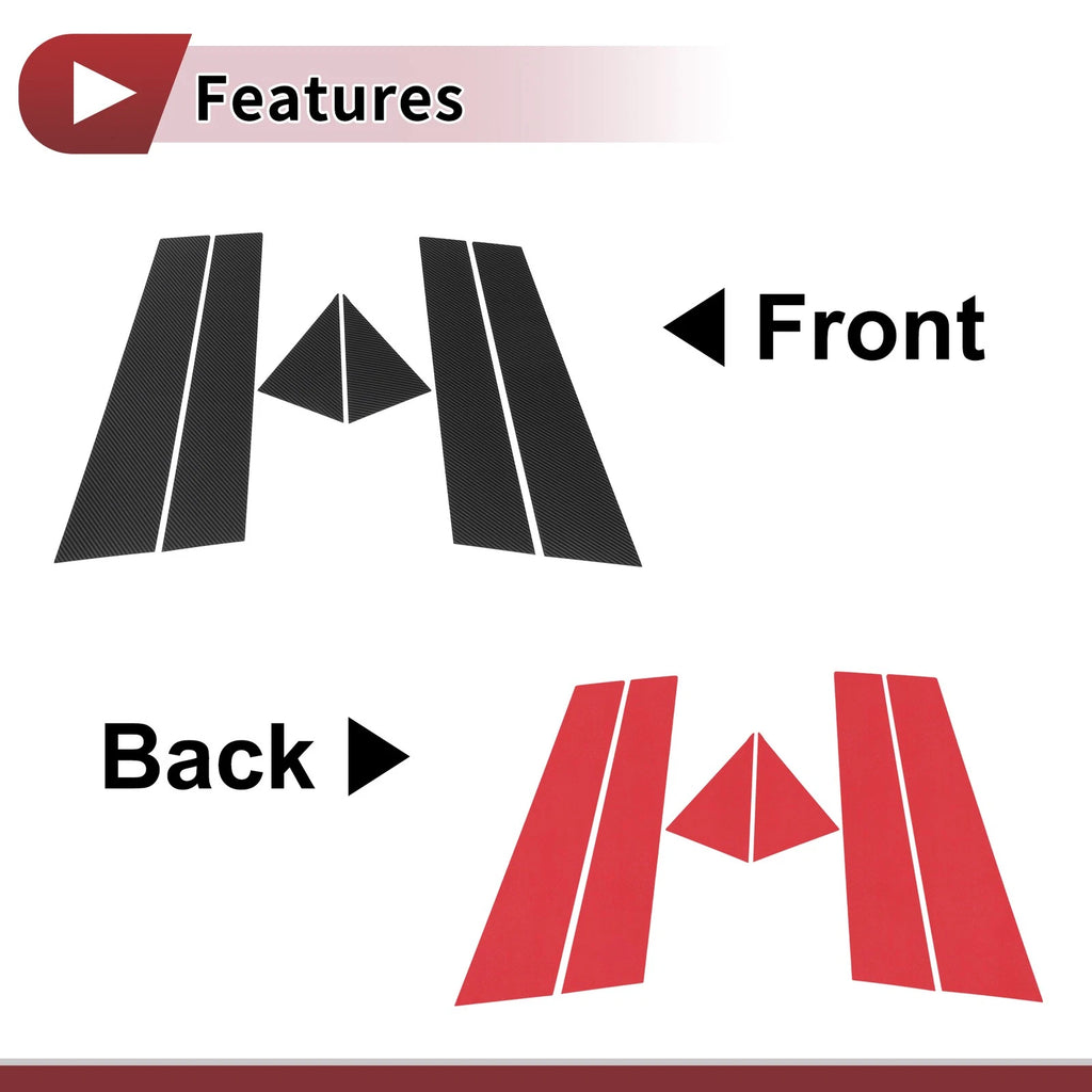 Door Pillar Window Trim Front Rear Left Right for Volkswagen Passat (2011–2019) 6 Pcs