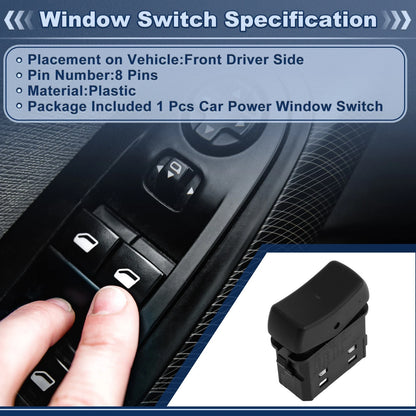 Power Window Switch for Scania 5 Series P & R Cabs (2004–2010) No. 1421833 Black
