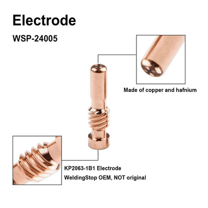 Accessory Electrode Tip for Plasma Cutting Nozzle KP2062-3B1 KP2065-1