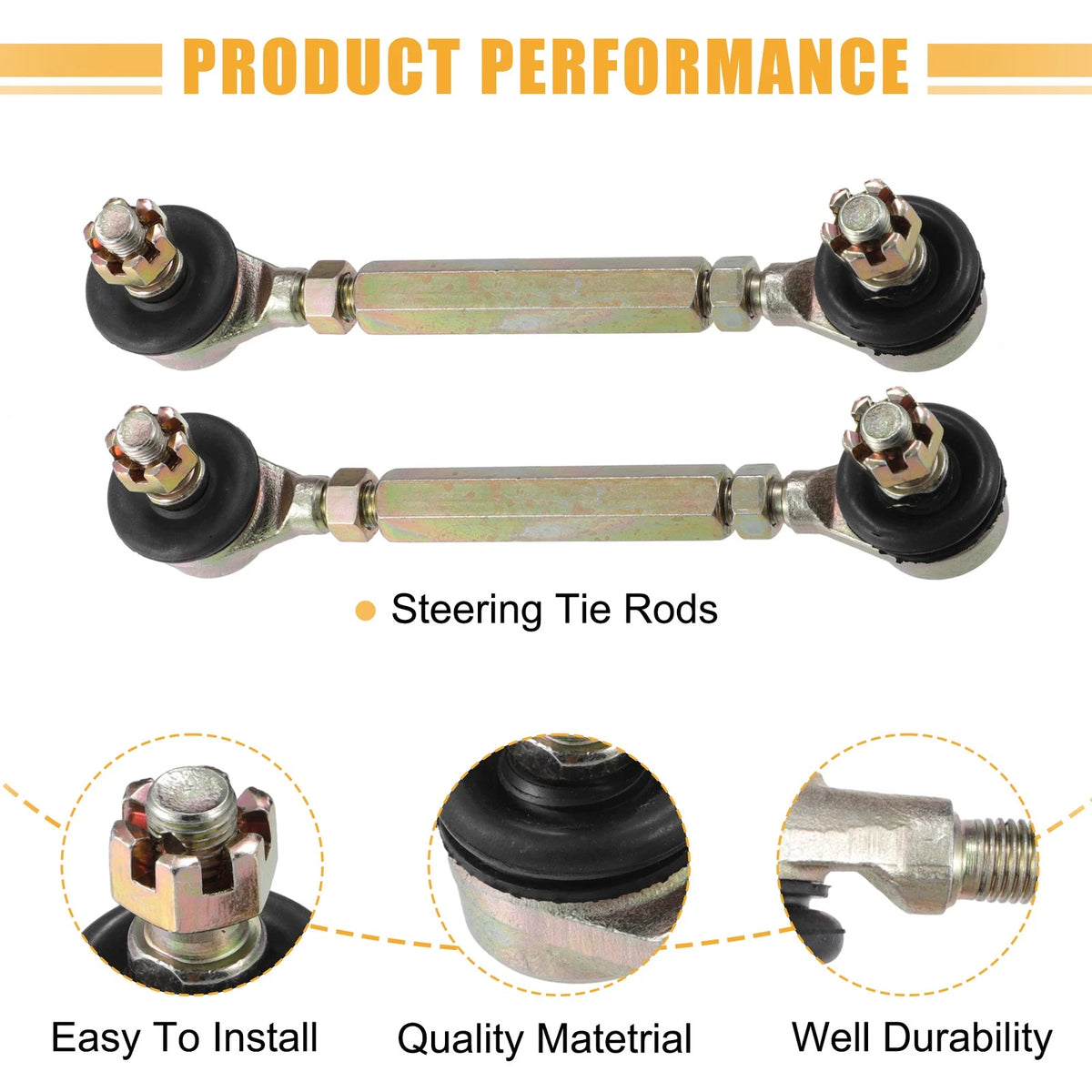 Set of 2 Steering Tie Rod Ball Joints for 50cc ATV