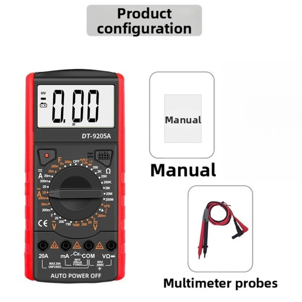 Digital Multimeter Auto Ranging with LCD Display and Ergonomic Grip