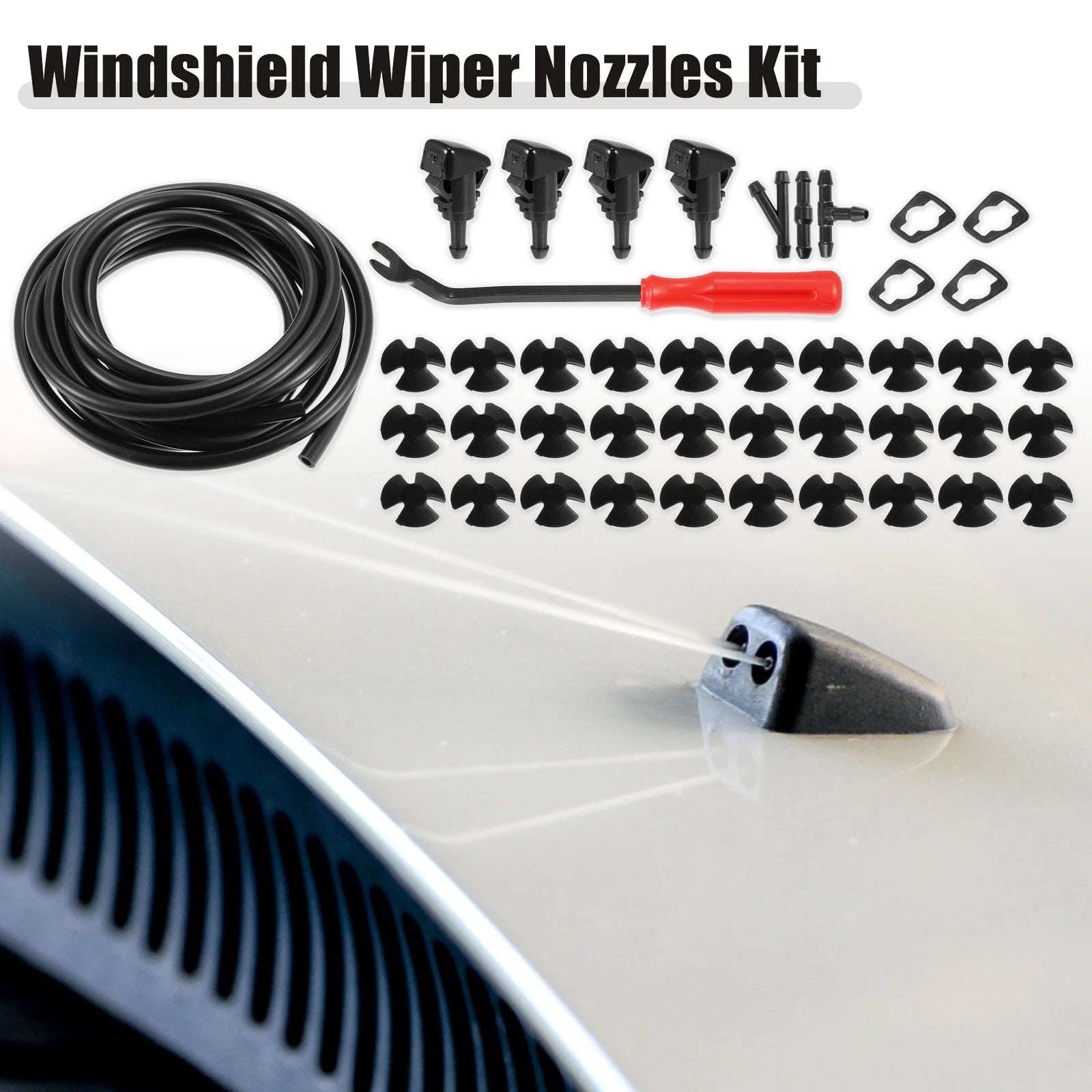 Set of 2 Front Windshield Washer Nozzle Kit for Dodge Avenger (2008–2014)