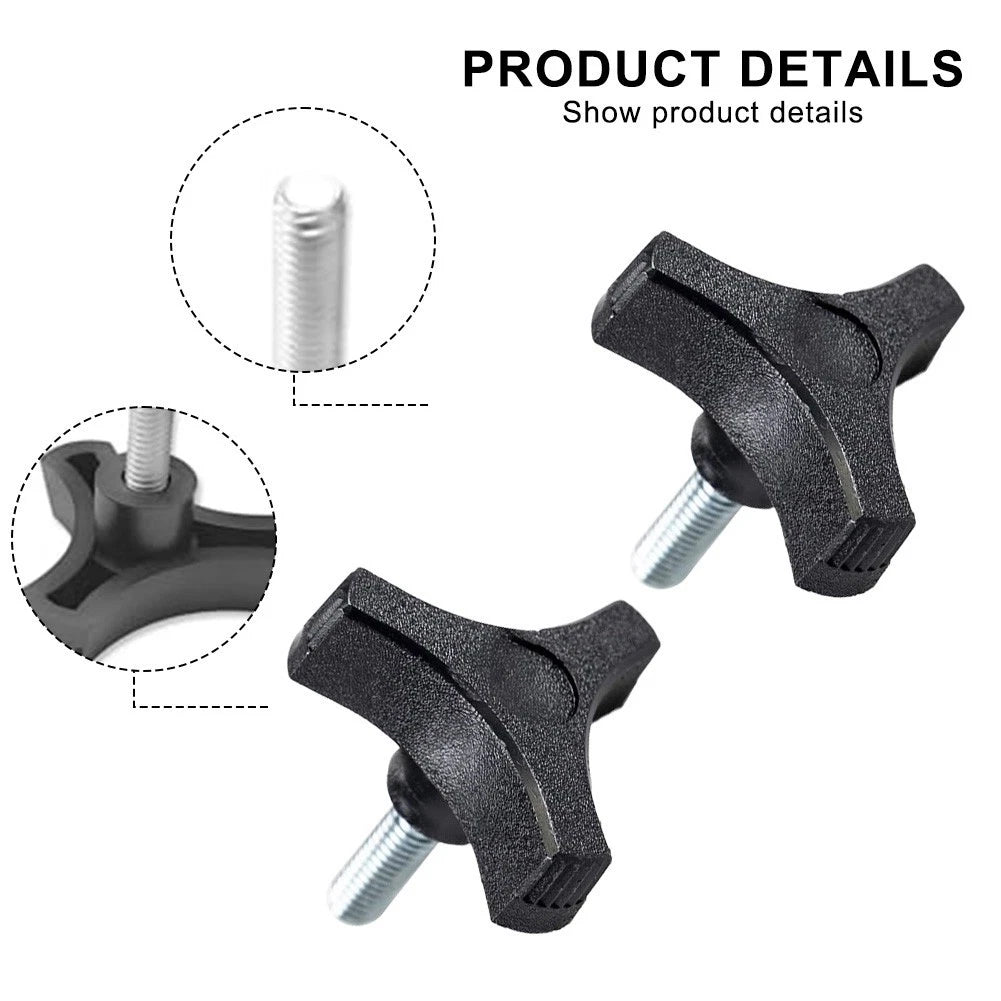 Black Plastic Knob Three Prong Handle with 51618 Thread Insert (2 Inch)