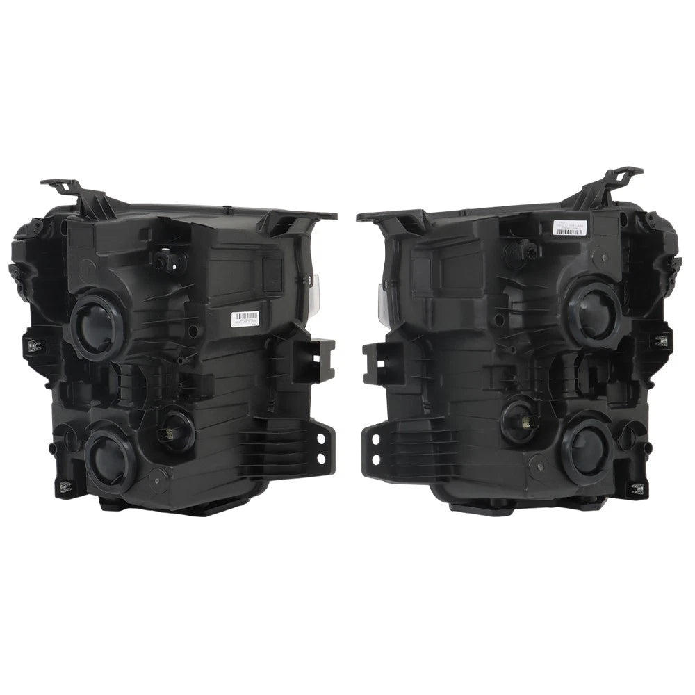 Black Headlights for Chevy Silverado 1500 (2022–2024) Pair Left+Right Halogen