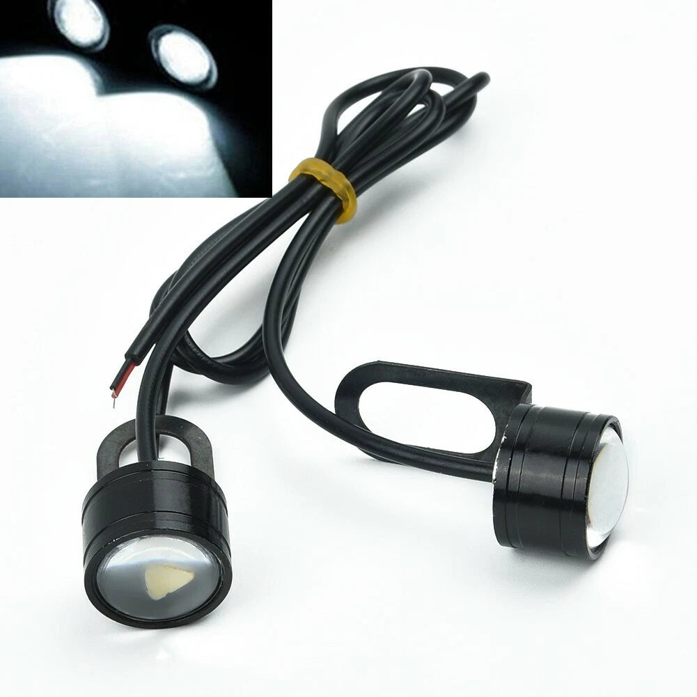 2X White LED Spotlight Headlight Fog Lamp for Motorcycle Bike