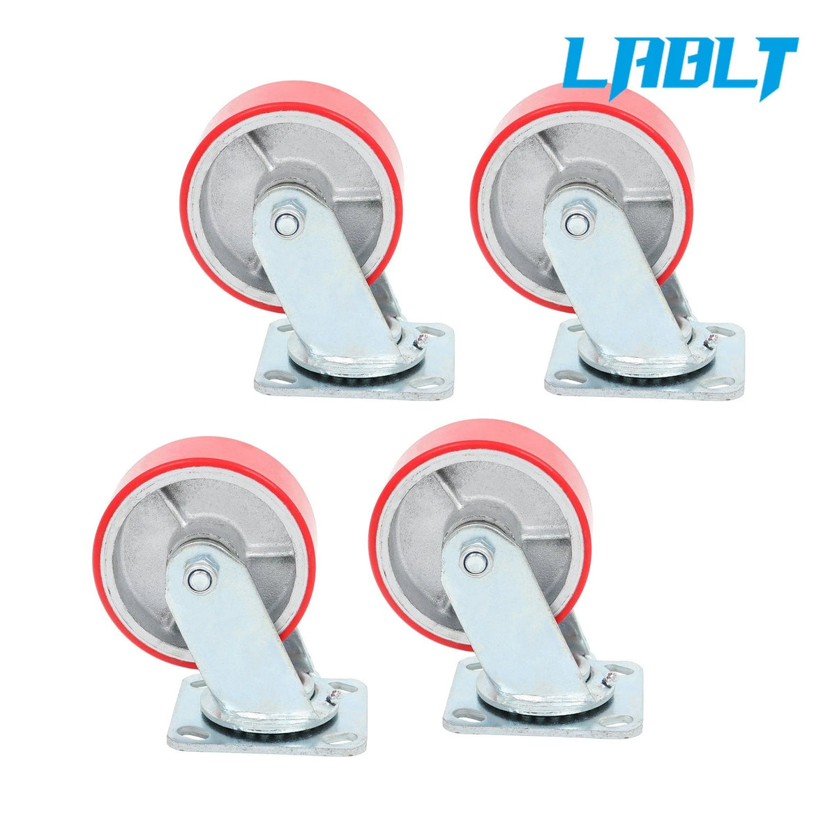 Set of 4 Heavy Duty 5" Universal Casters 360° Swivel with Side Brakes