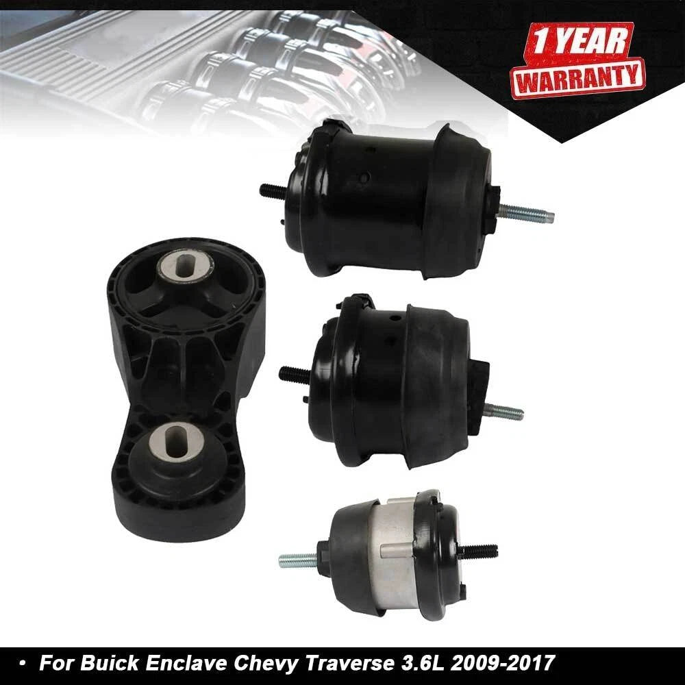 4Pcs Motor Mount Kit for Buick Enclave, Chevy Traverse 3.6L (2009–2017)