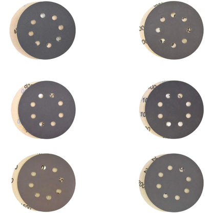 60 Pcs 5 Inch 8 Hole Silicon Carbide Sanding Discs for General Purpose