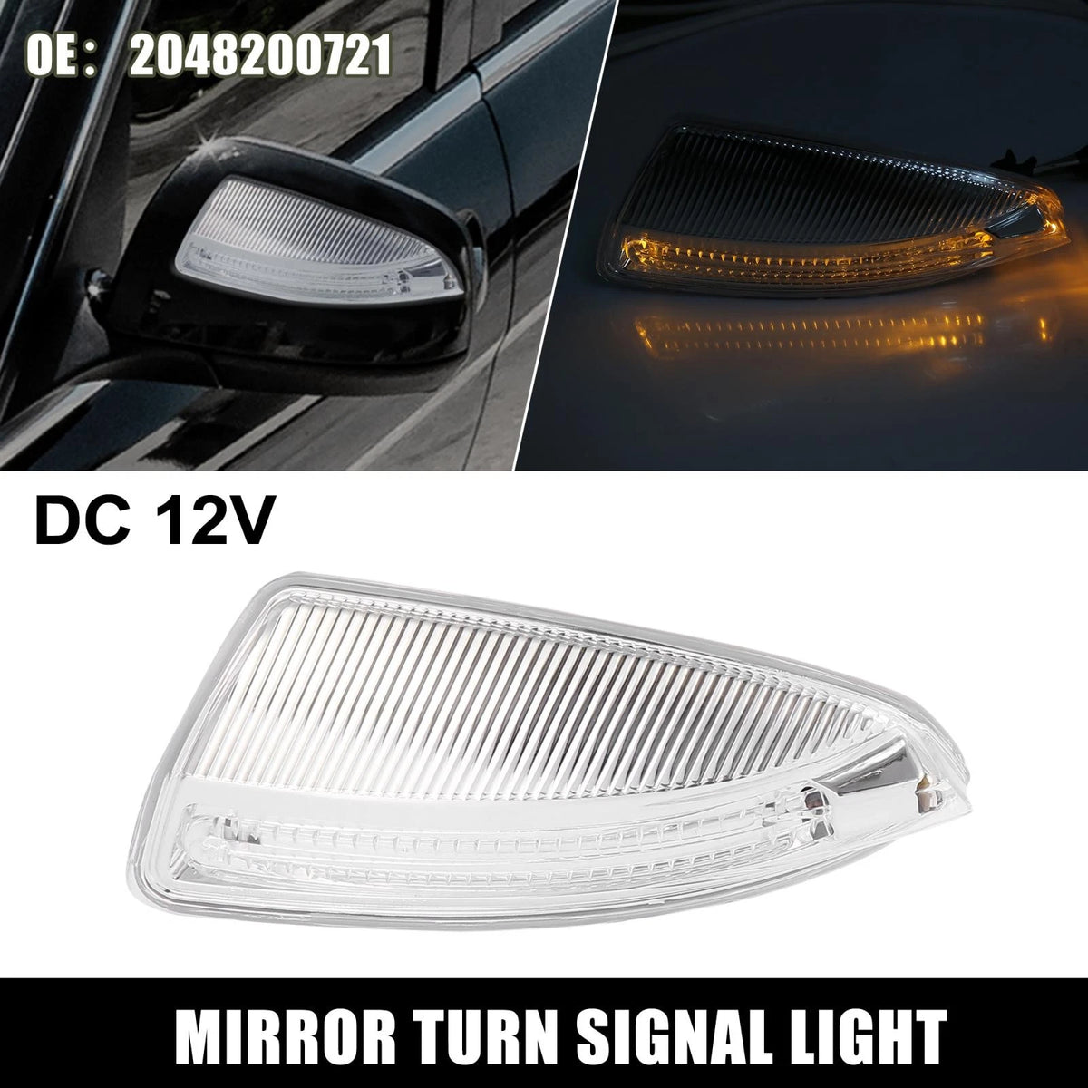 Left Door Mirror Turn Signal Light Replacement for Mercedes Benz W204 W639 (2007–2015)