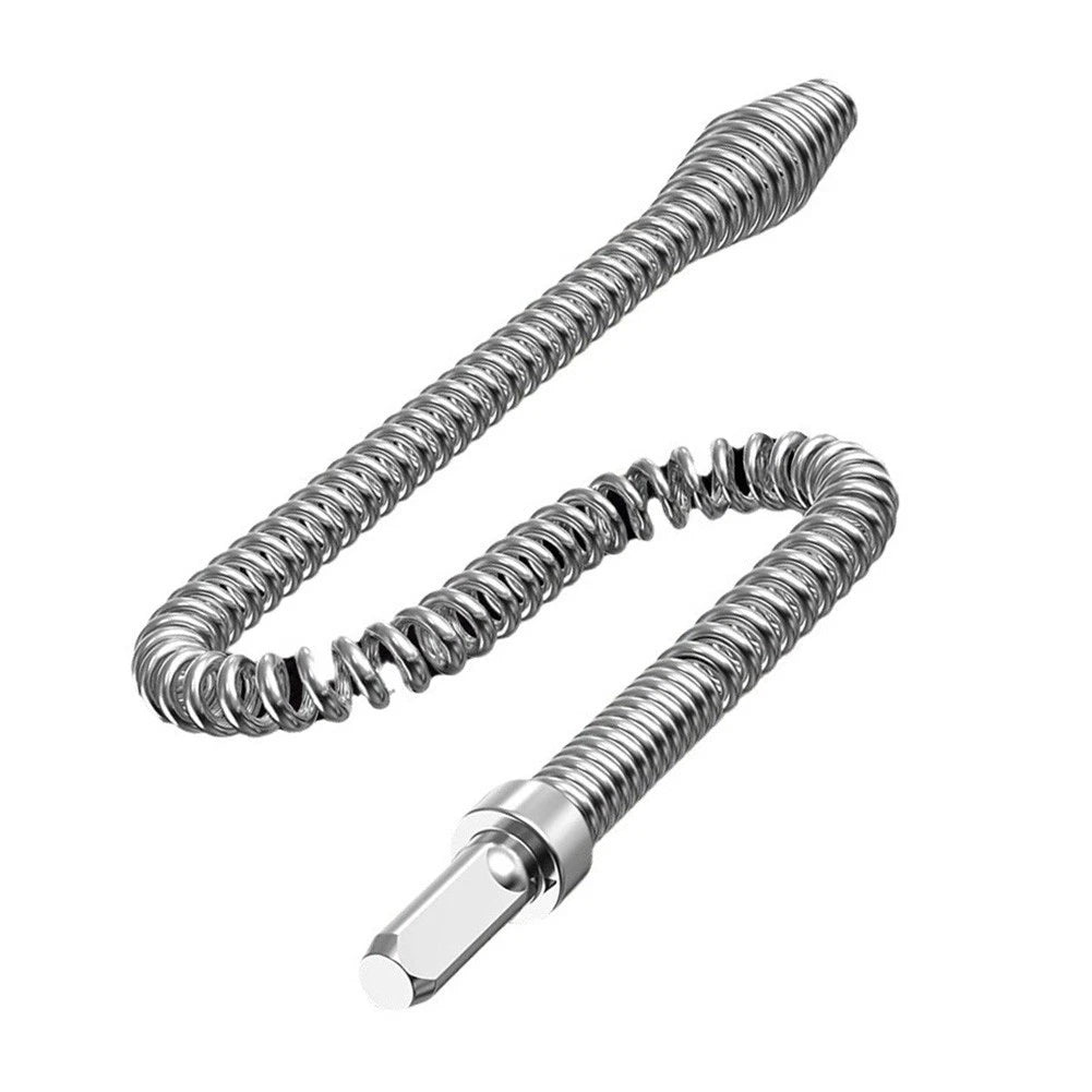 Drain Snake Tool 1.5m Stainless Steel with Drill Mount for Clog Extraction