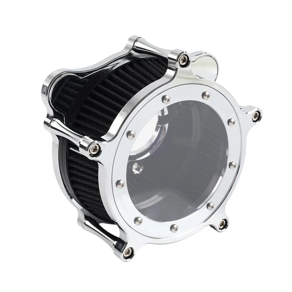 Air Cleaner Intake Filter System Chrome+Black For Harley Road King Classic FLHRC
