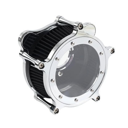 Air Cleaner Intake Filter System Chrome+Black For Harley Road King Classic FLHRC