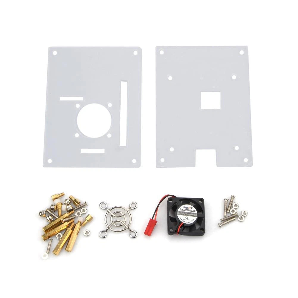 Acrylic Case Shell & Cooling Fan Set for Raspberry Pi 3/2 Model B/B+
