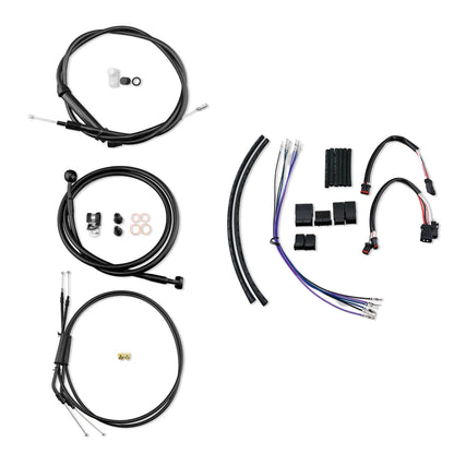 12" Black Stainless Brake Line Kit for Harley Softail (2011–2015) No ABS
