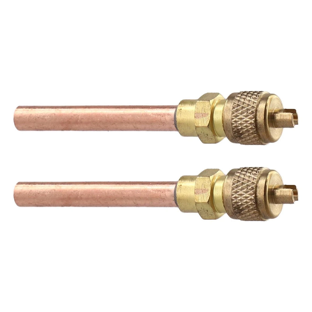 2pcs Copper Straight Through Valves for Refrigeration & Air Conditioning