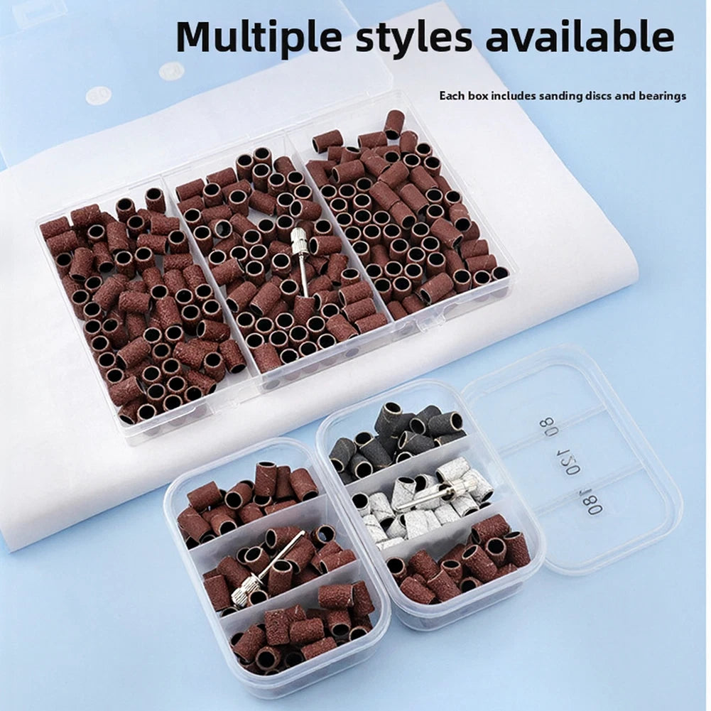 Sanding Discs with Mandrel for Nail Art Kits (Transparent Box Packaged)