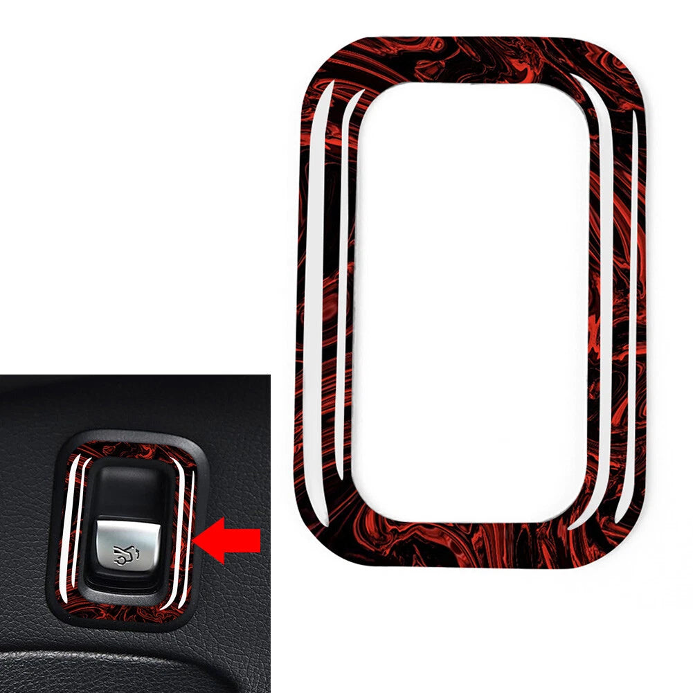 1pc Fire Red Trunk Switch Button Cover For Mercedes Benz C Class W205 2015-2020