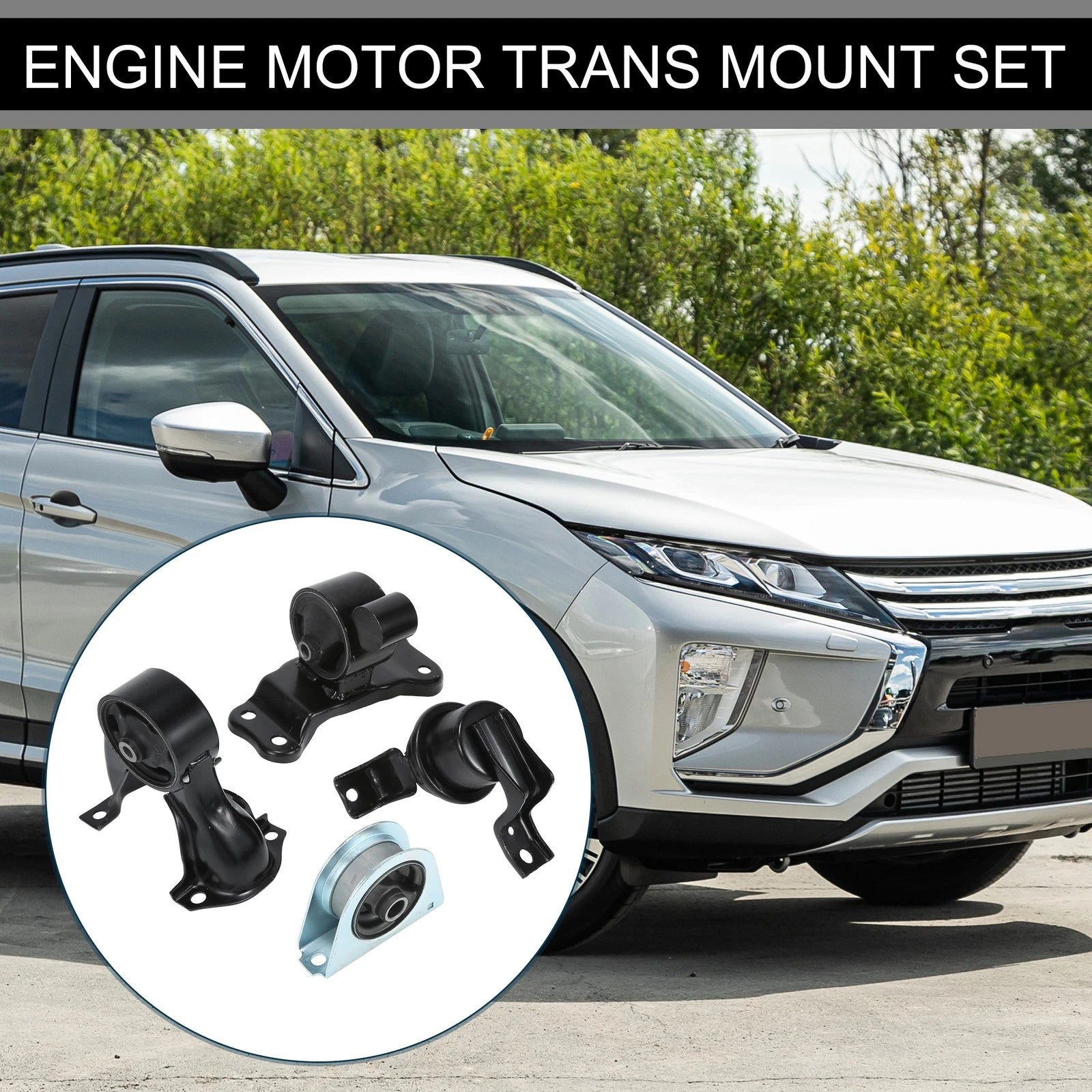 Engine Motor Trans Mount Set Replacement for Mitsubishi Lancer 2.0L (2002–2007)