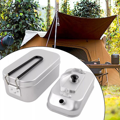 2-in-1 Camping Lunch Box Water Kettle Set Cookware
