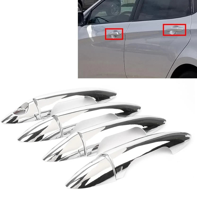 8x Door Handle Cover Moulding Trim for Hyundai Accent Dodge Attitude (2010–2016)