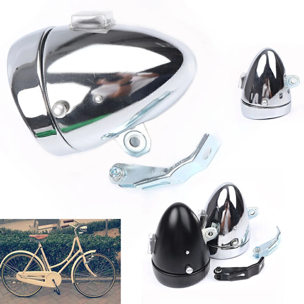 Set of 2 Vintage LED Bicycle Headlights Front Rear Lamp