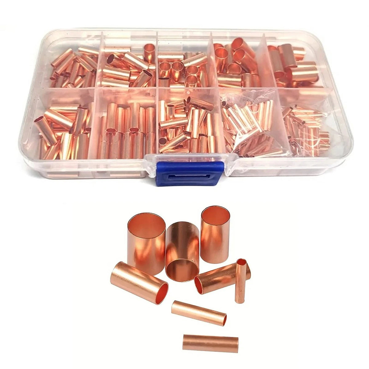 250Pcs Non Insulated Wire Ferrules Kit Red Copper Crimp Connectors