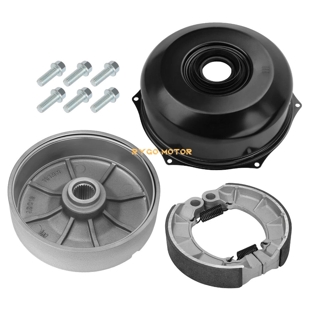 Rear Brake Drum & Cover w/Brake Shoes for Honda Foreman 500 TRX500 (2005–2013)