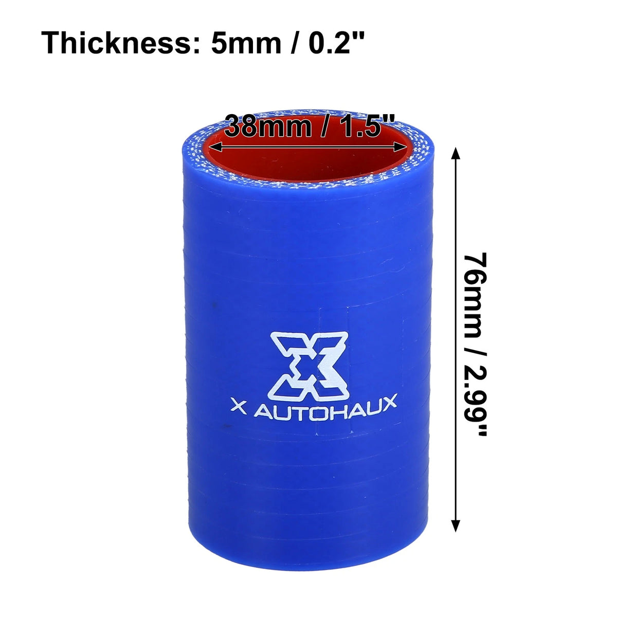 1.5" ID Straight Silicone Reducer Hose for Car (Intercooler, Blue)