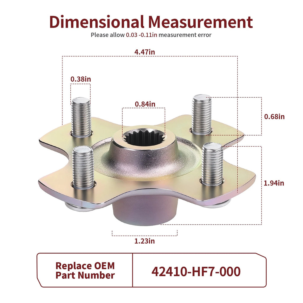 Rear Wheel Hub for Honda TRX90 TRX90X TRX90EX (1993–2024) 42410-HF7-000